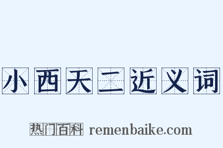 小西天二近义词是什么意思的图片